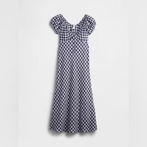 gap x doen Gingham Maxi Dress in Navy and White